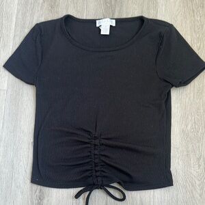 Black Ruched Top size medium